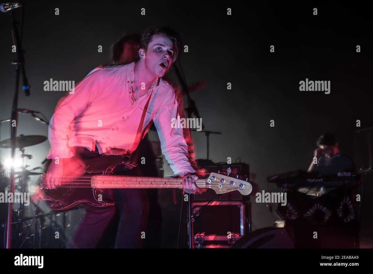 Chilli Jesson of Palma Violets live on stage for the NME Awards show at
