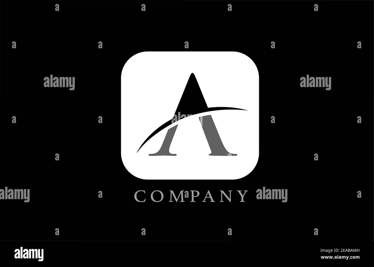 black and white A alphabet letter logo for company and corporate ...