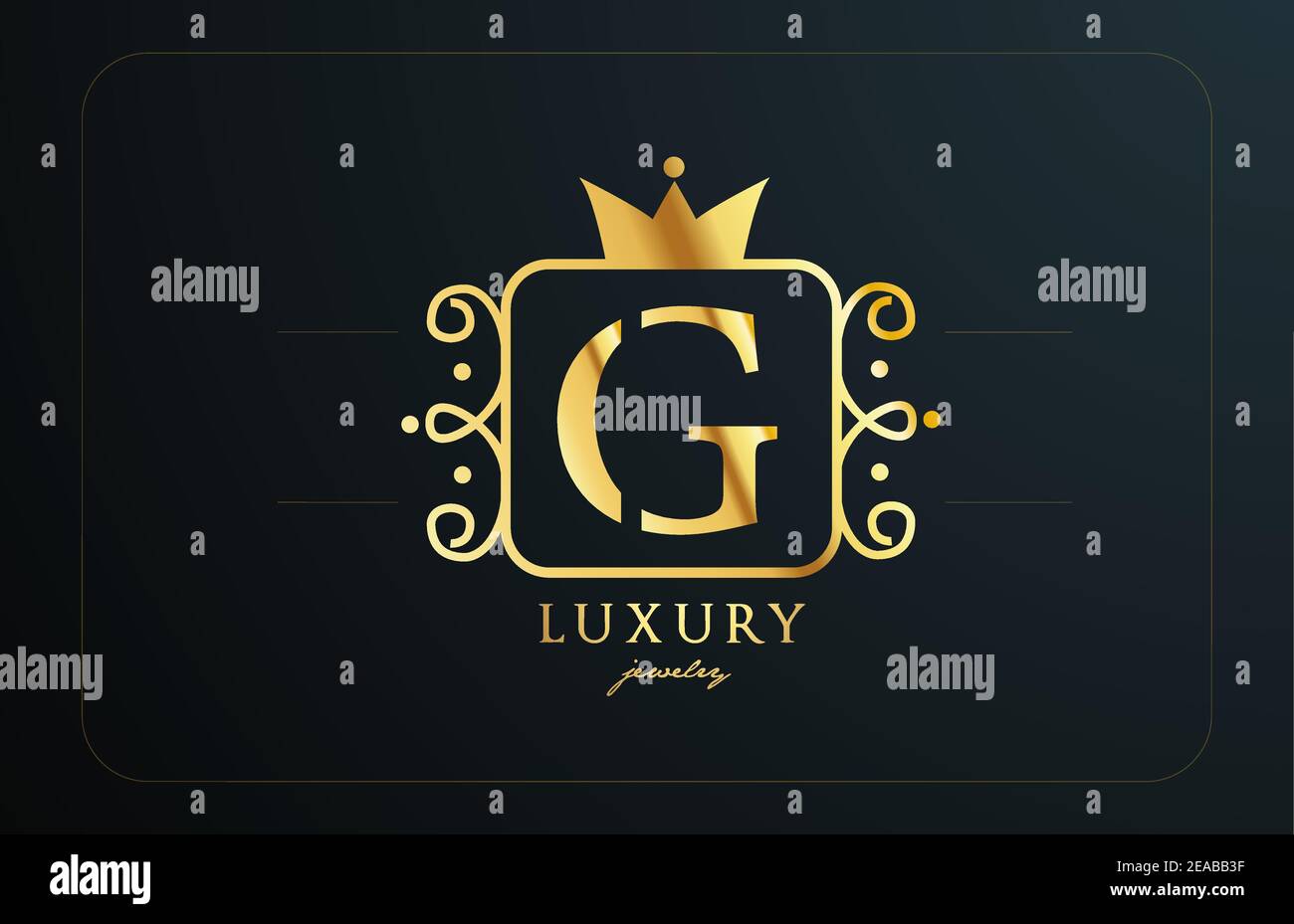 G monogram golden metal alphabet letter logo. Creative icon design with ...