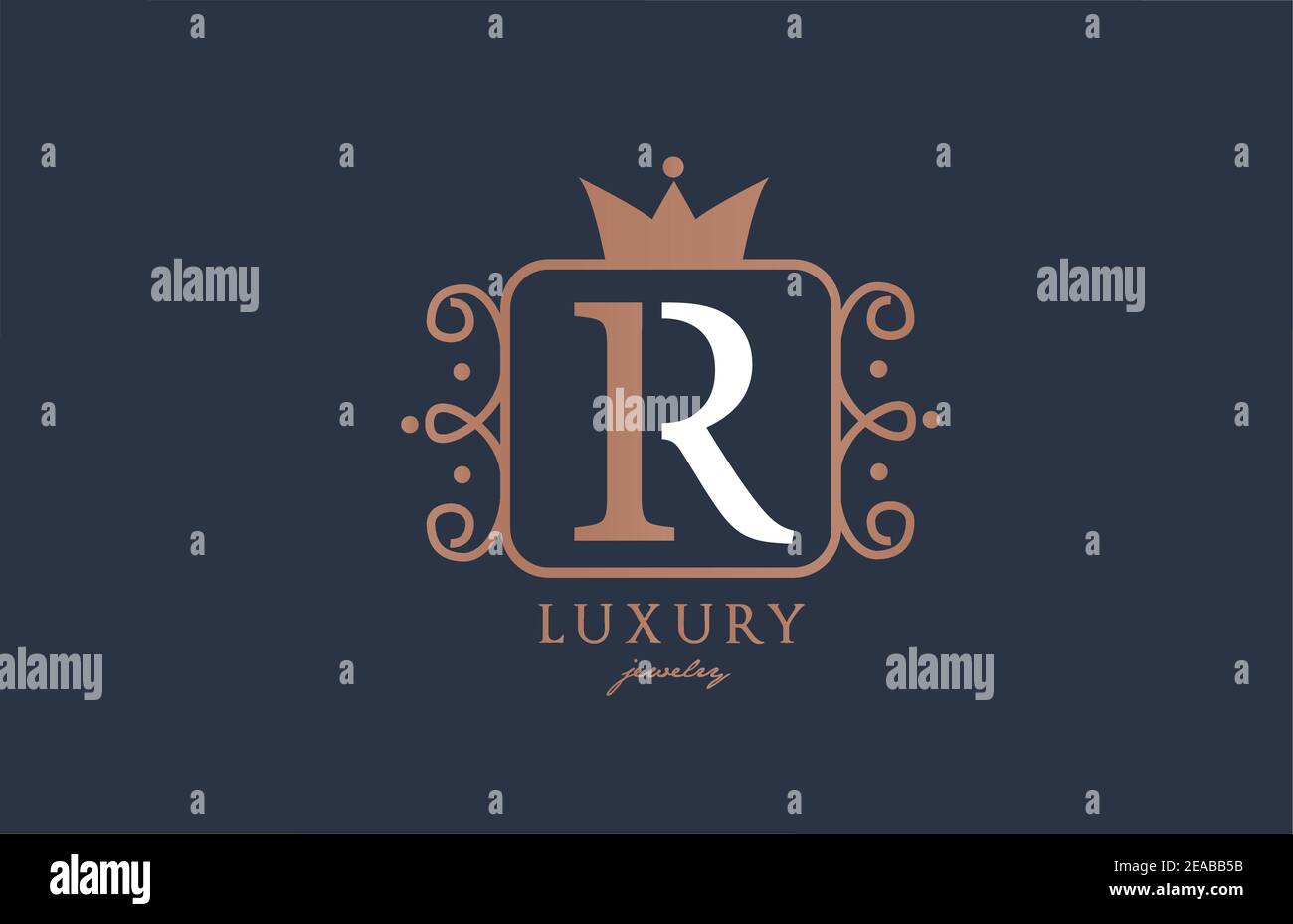 R monogram alphabet letter logo icon in white and blue color. Creative ...