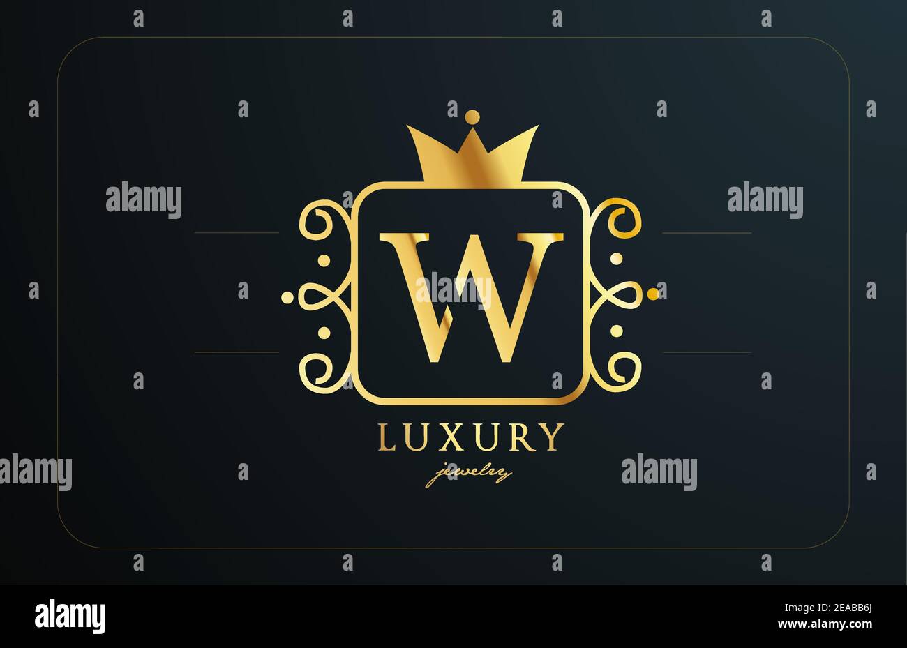 W monogram golden metal alphabet letter logo. Creative icon design with ...