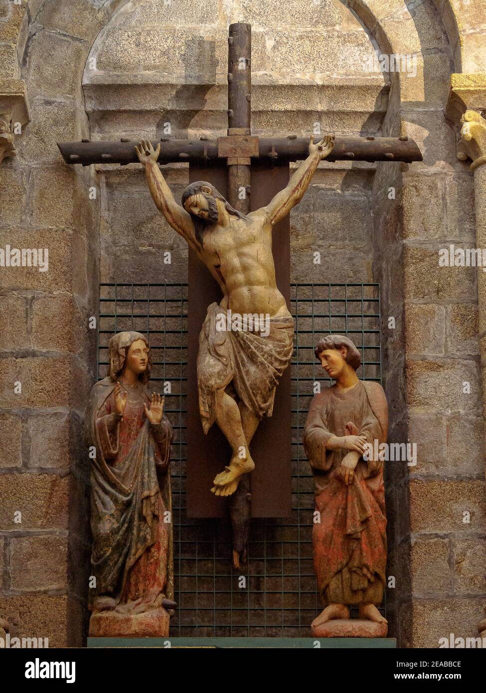 Crucifix in the Chapel of the Holy Spirit (Capilla del Espíritu Santo) of the Cathedral - Santiago de Compostela, Galicia, Spain Stock Photo