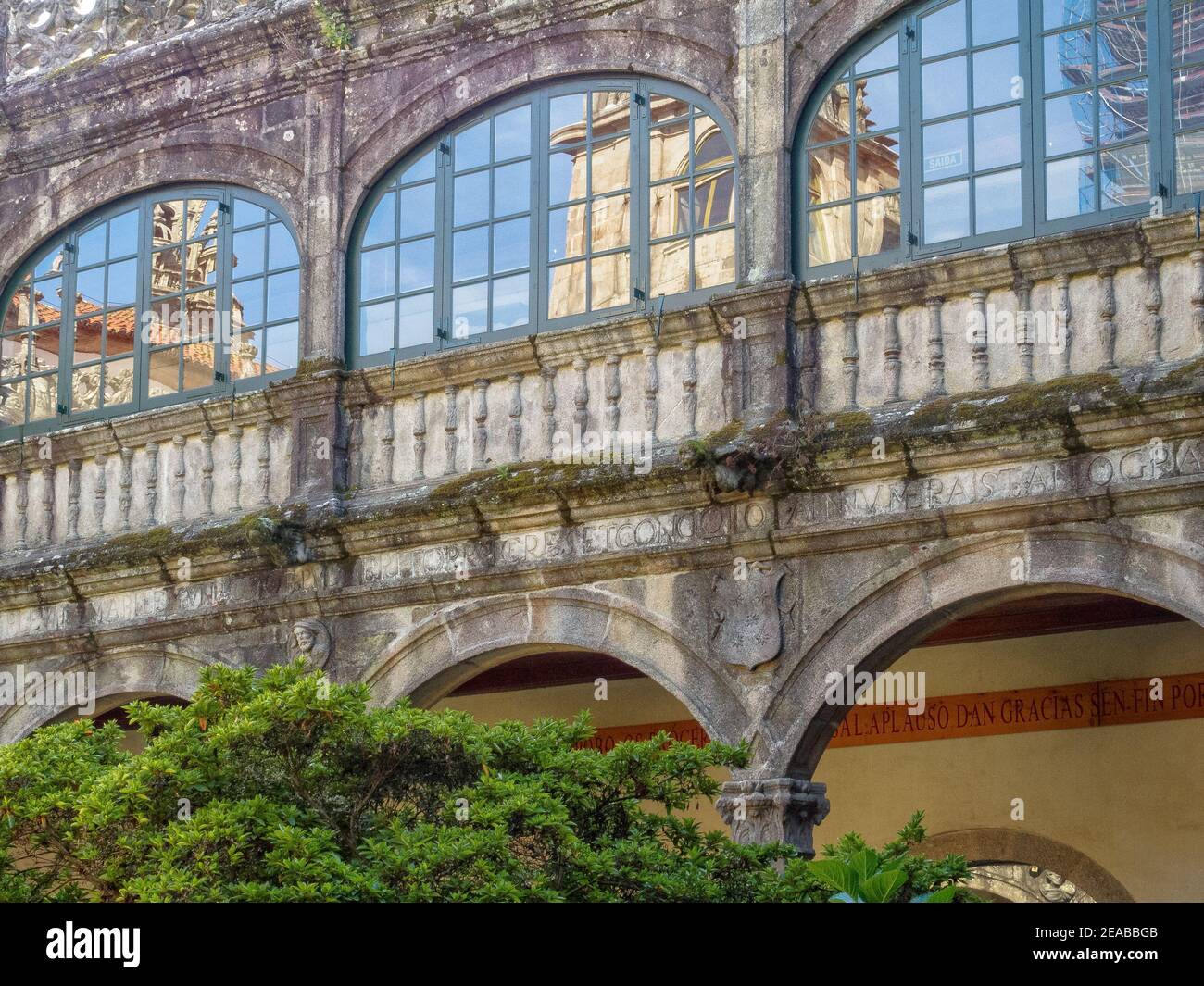 Centuries-old walls of the Fonseca College - Santiago de Compostela, Galicia, Spain Stock Photo
