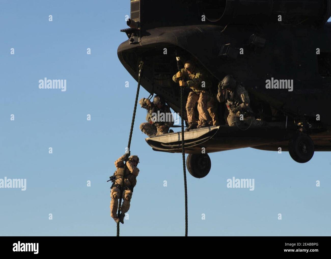Navy SEALs fast rope training 130110 Stock Photo - Alamy