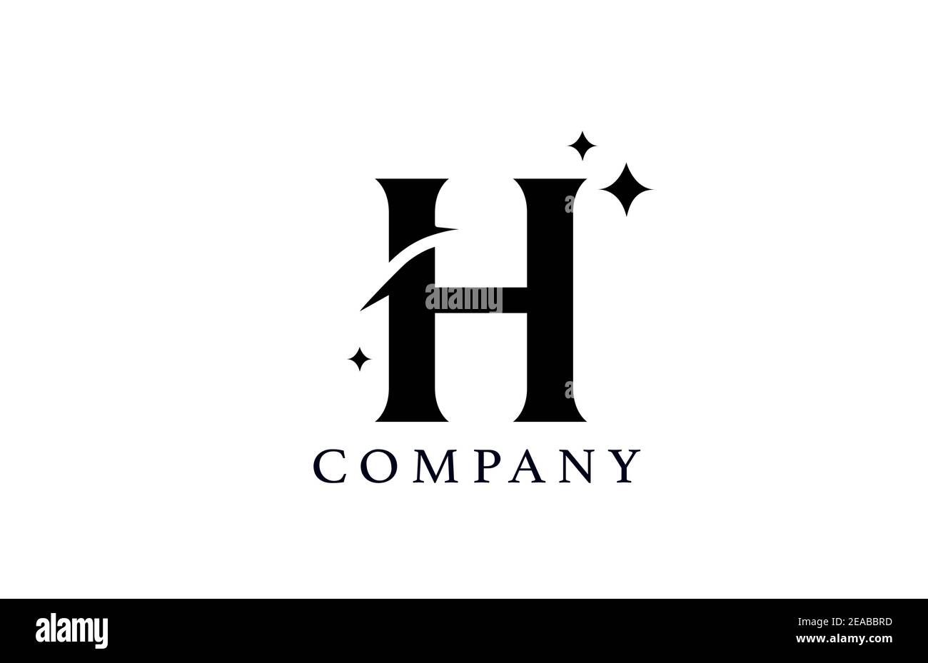 H simple black and white alphabet letter logo for company and corporate ...