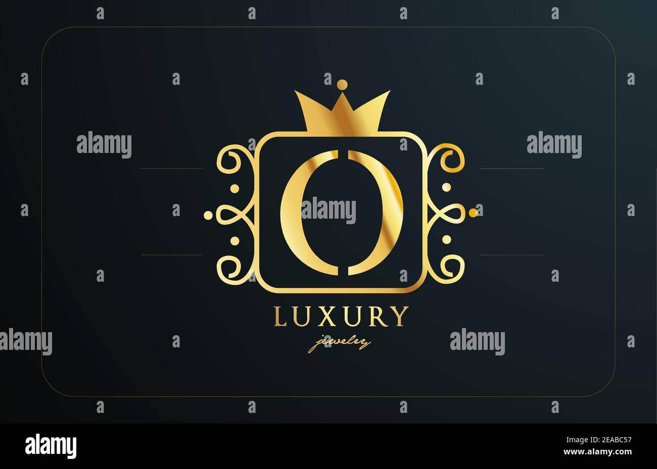 O monogram golden metal alphabet letter logo. Creative icon design with ...