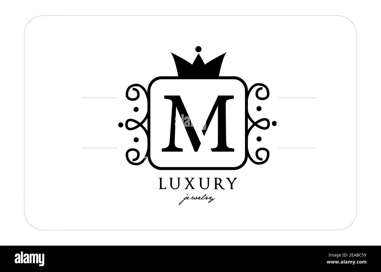 Elegant Letter M Monogram Design Luxury Black And White