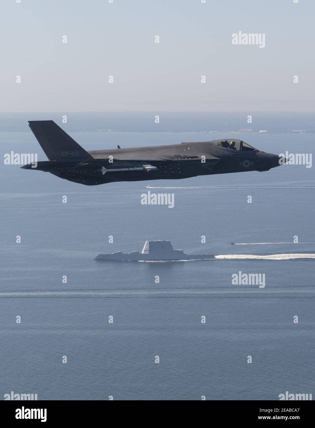 Navy's Next Gen F35 Stealth Strike Fighter Flies Over Next Gen Stealth