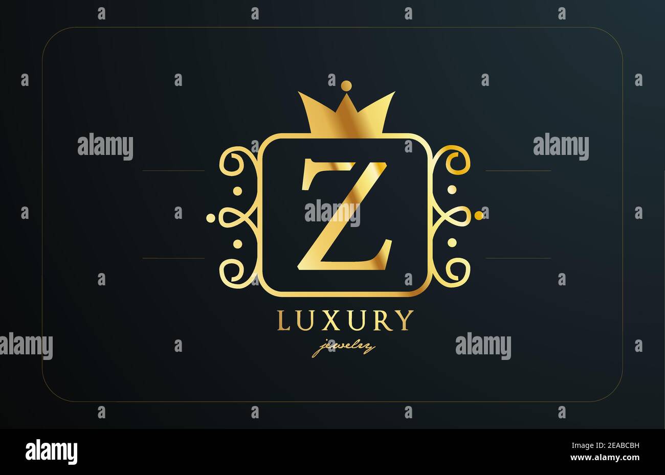 Z monogram golden metal alphabet letter logo. Creative icon design with ...