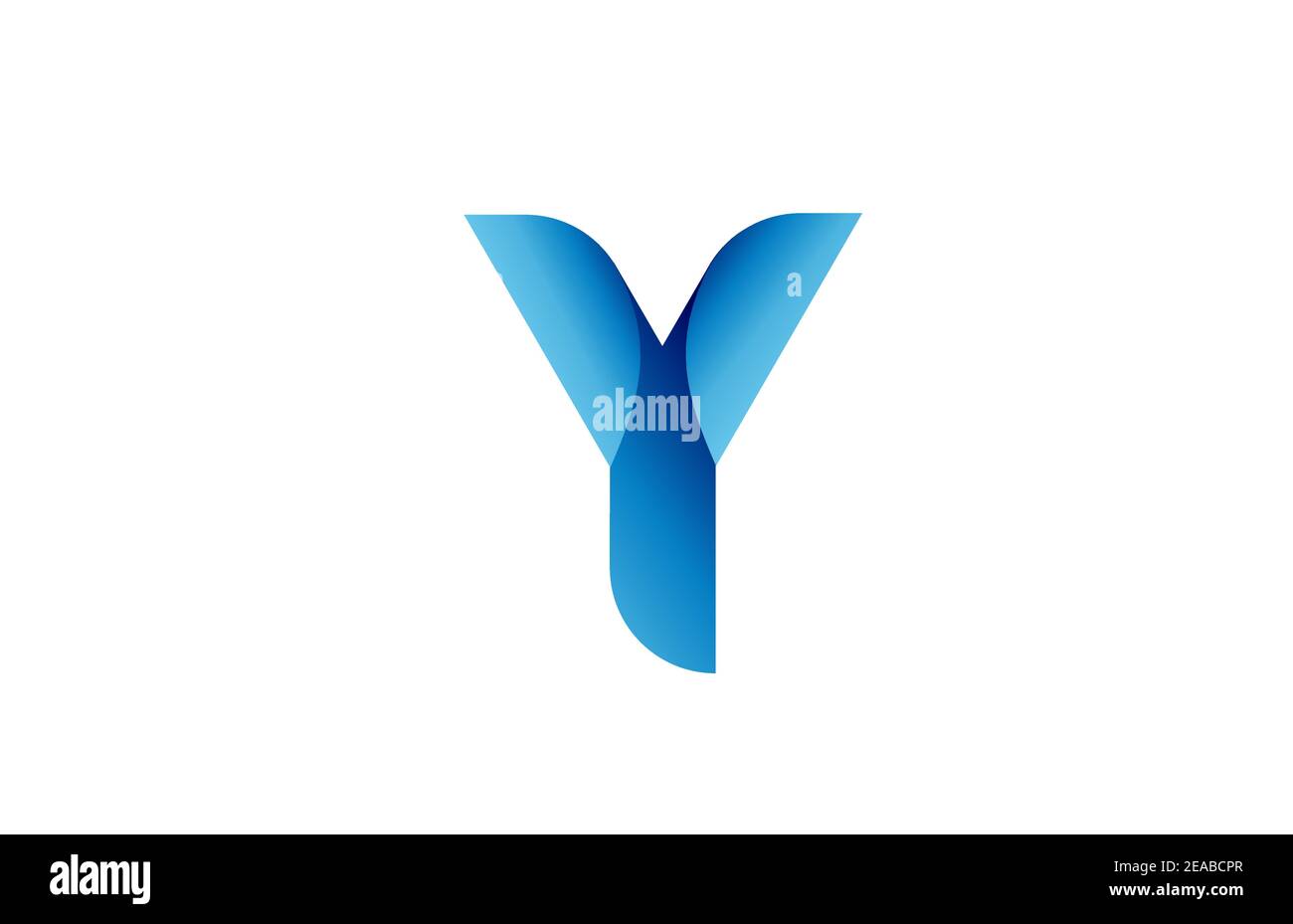 Y creative blue gradient alphabet letter logo for branding and business ...
