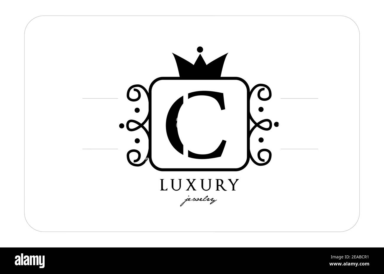 C simple monogram alphabet letter logo in black and white. Creative ...