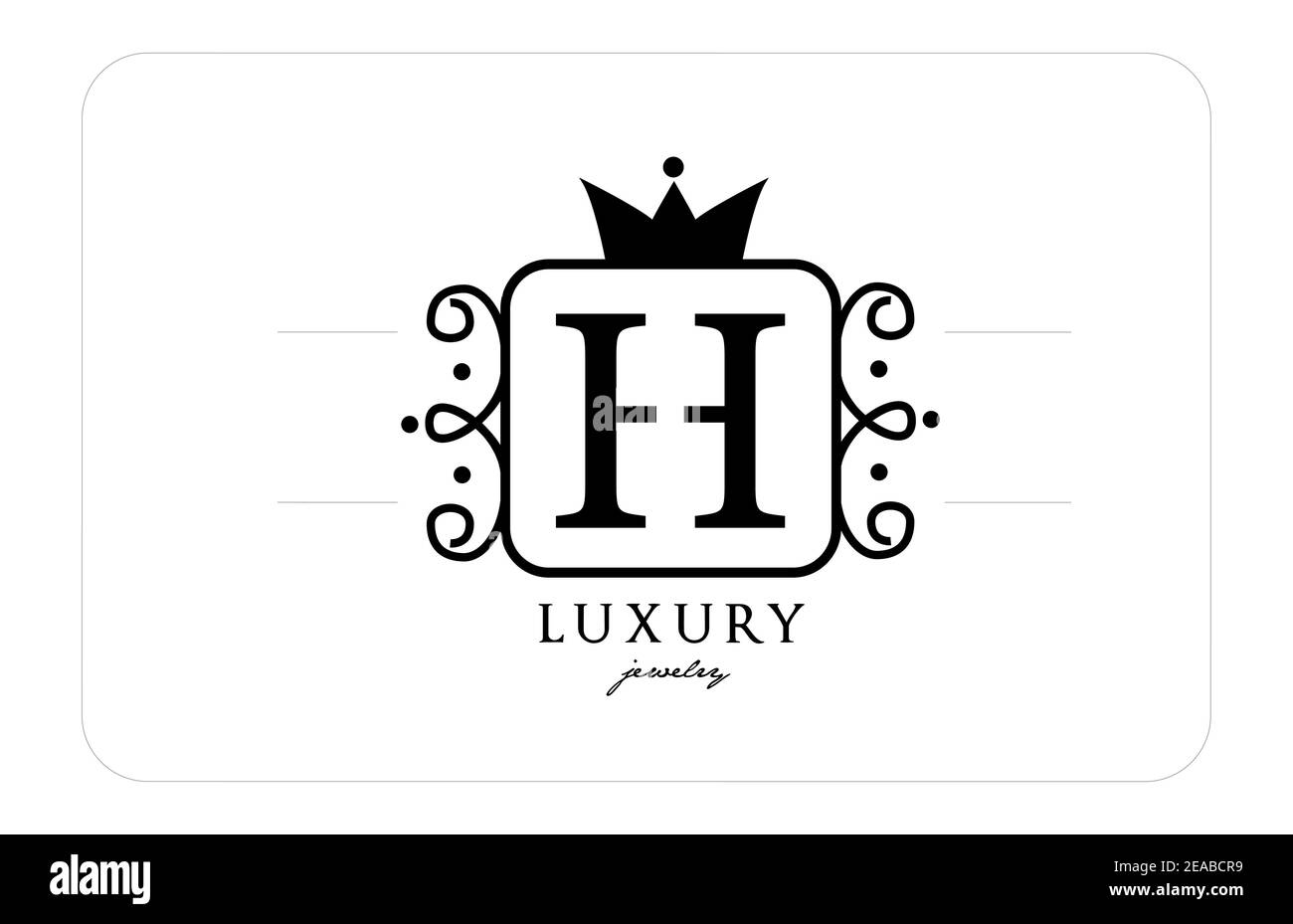 H simple monogram alphabet letter logo in black and white. Creative ...