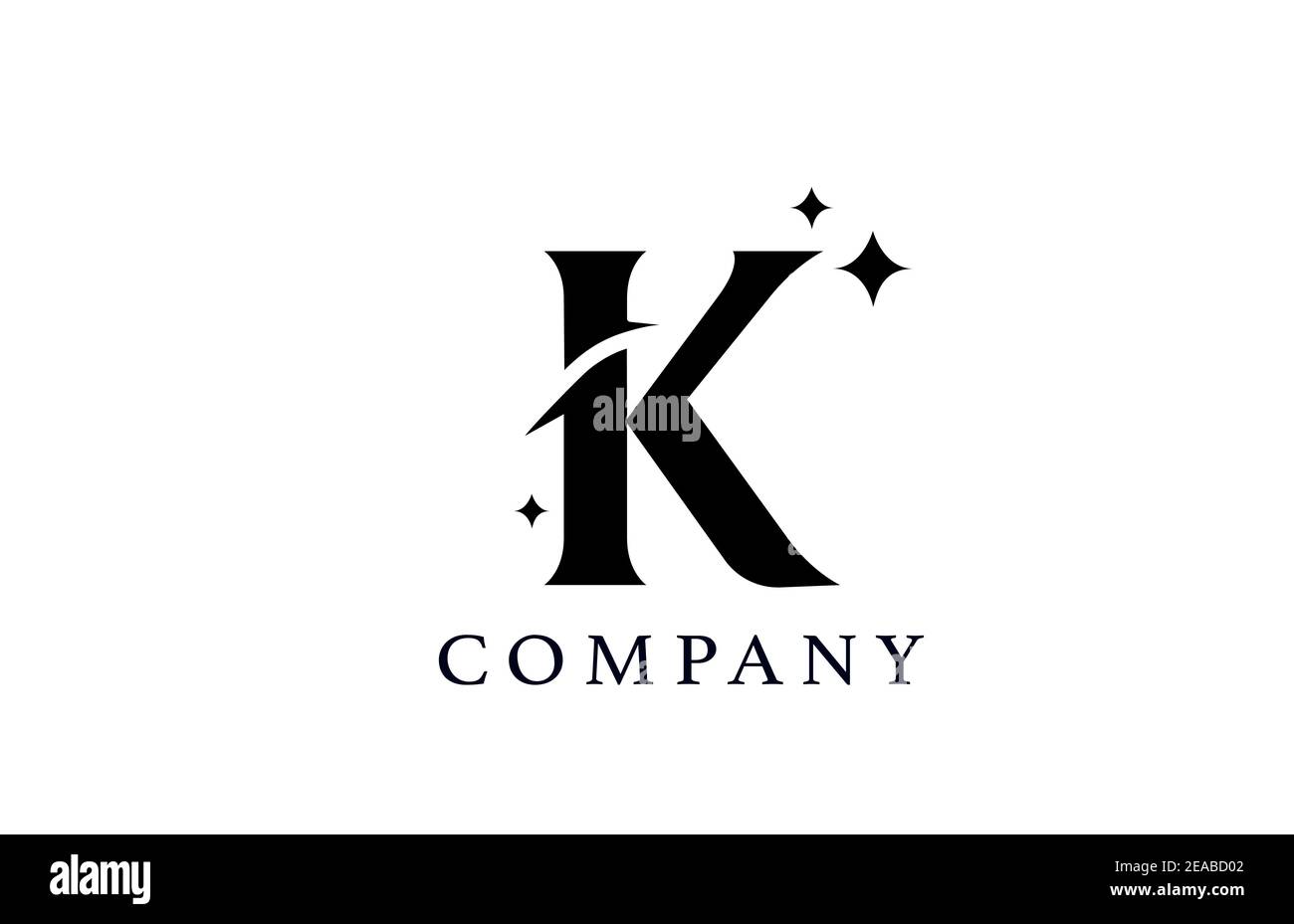 K simple black and white alphabet letter logo for company and corporate ...