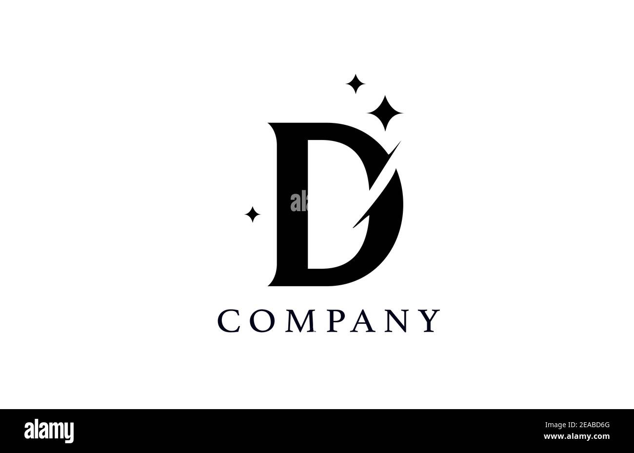 D simple black and white alphabet letter logo for company and corporate ...