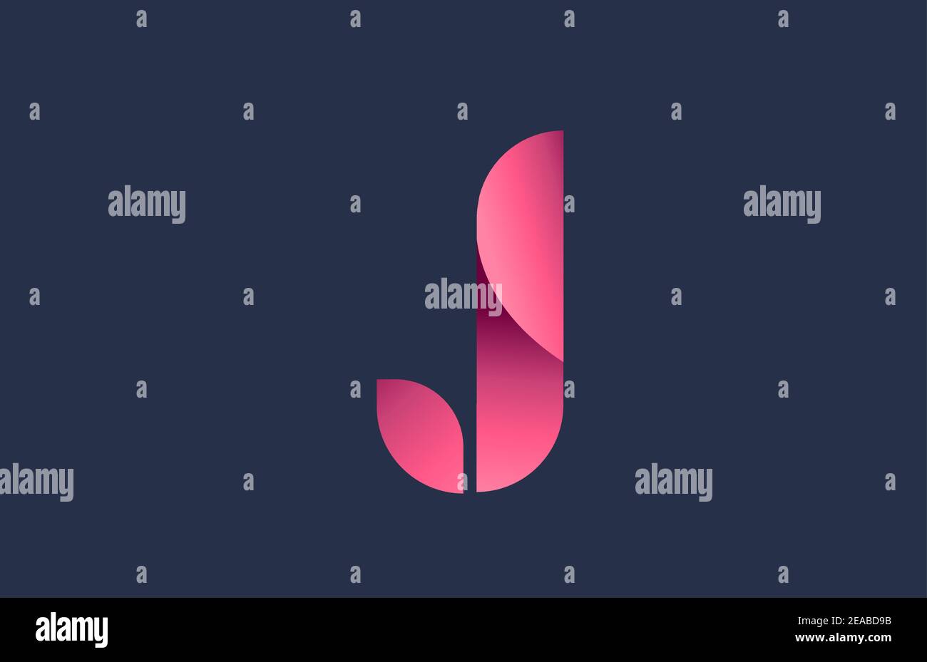 J pink blue alphabet letter logo for branding and business. Gradient ...