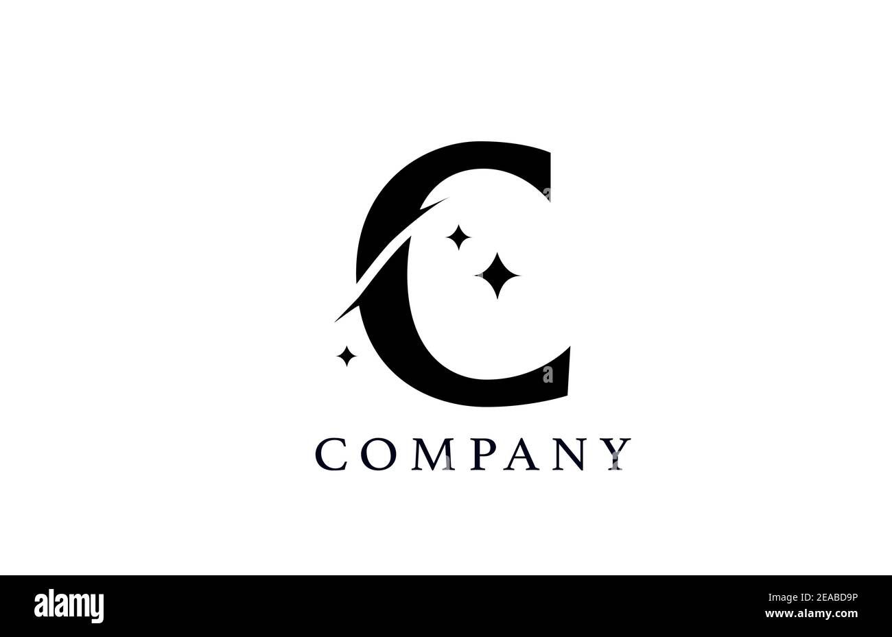 C simple black and white alphabet letter logo for company and corporate ...