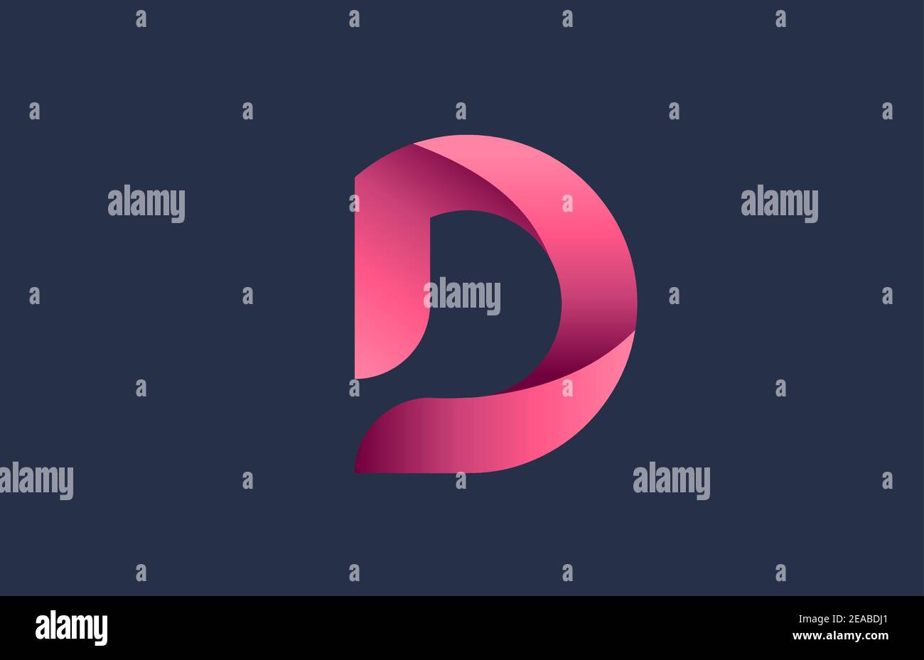 D pink blue alphabet letter logo for branding and business. Gradient ...