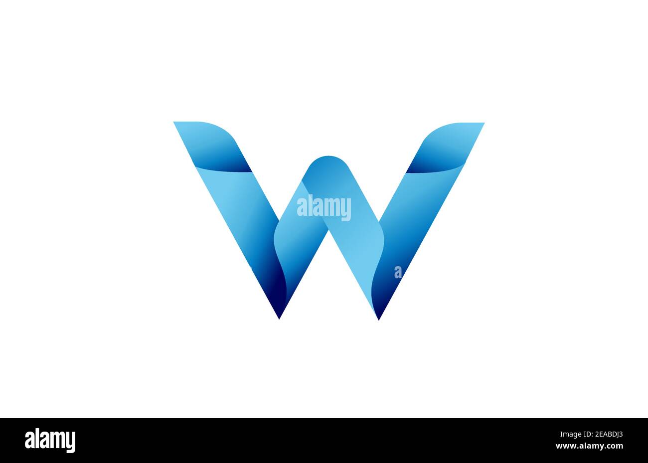 W creative blue gradient alphabet letter logo for branding and business ...