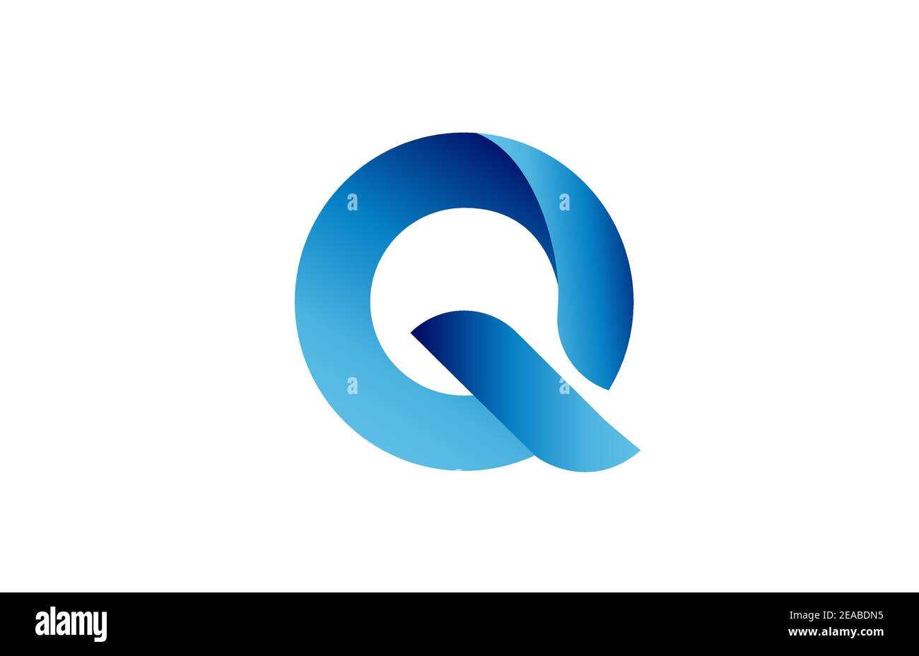 Q creative blue gradient alphabet letter logo for branding and business ...