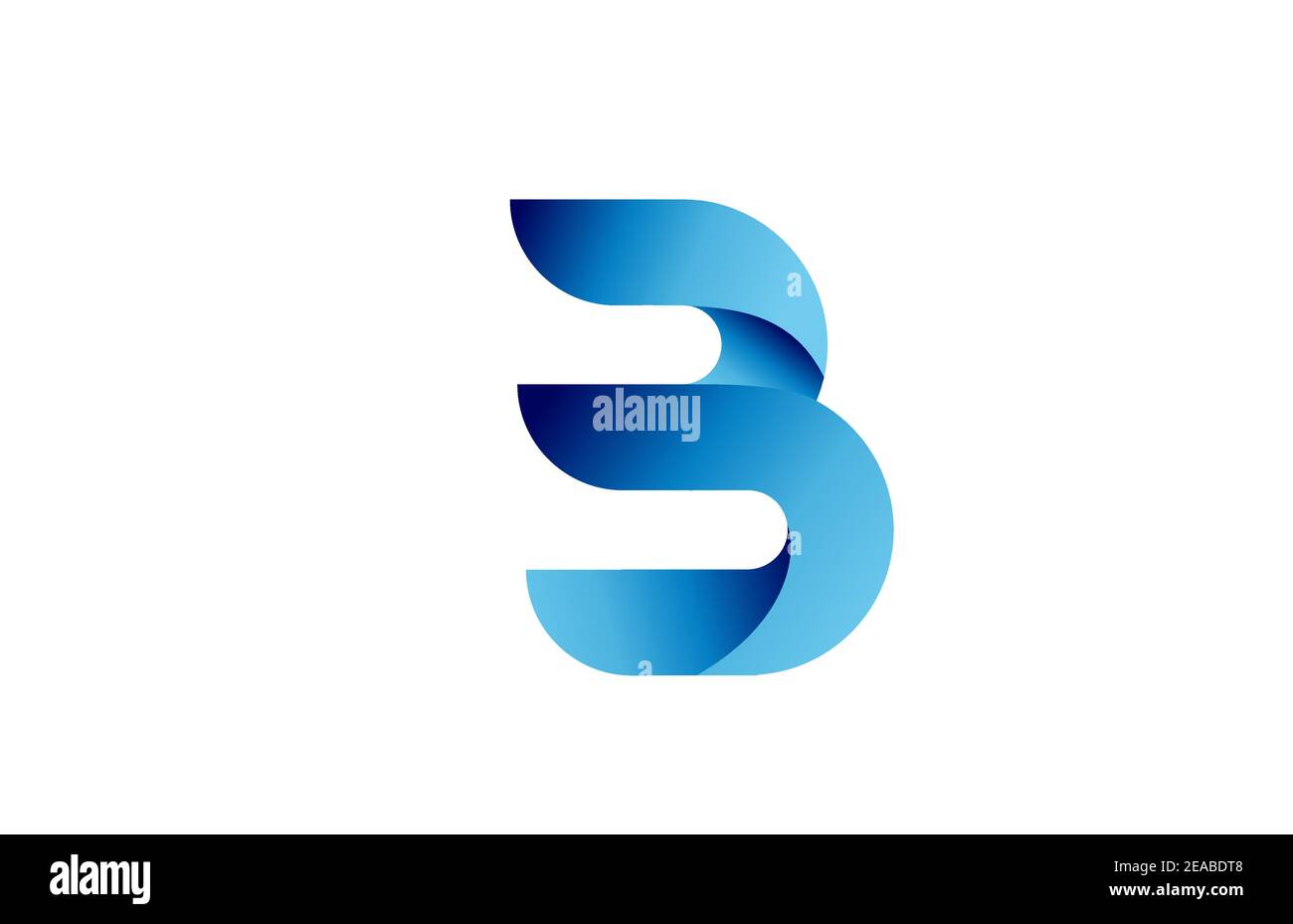 B creative blue gradient alphabet letter logo for branding and business ...