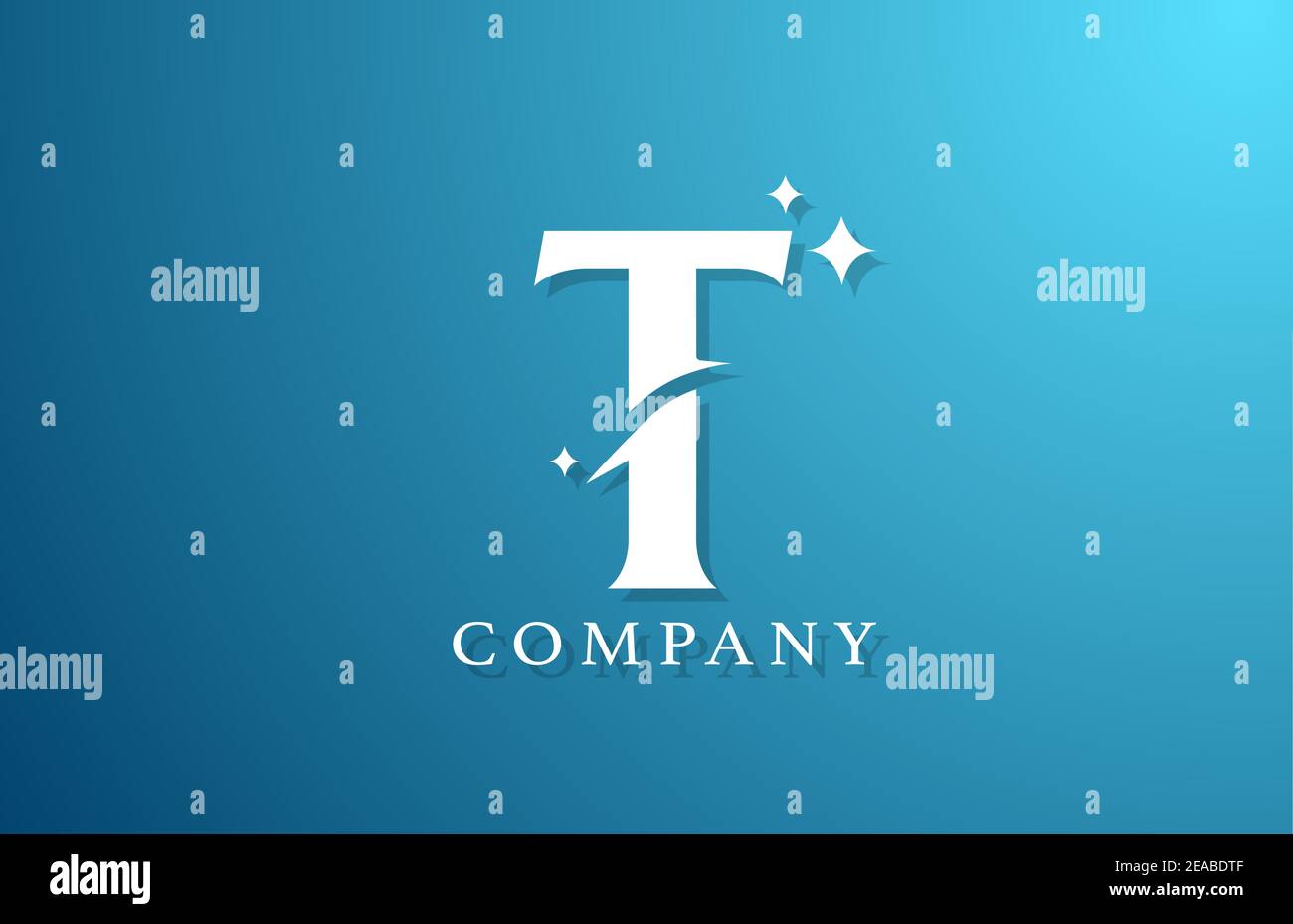 T blue white gradient alphabet letter logo for business. Branding ...