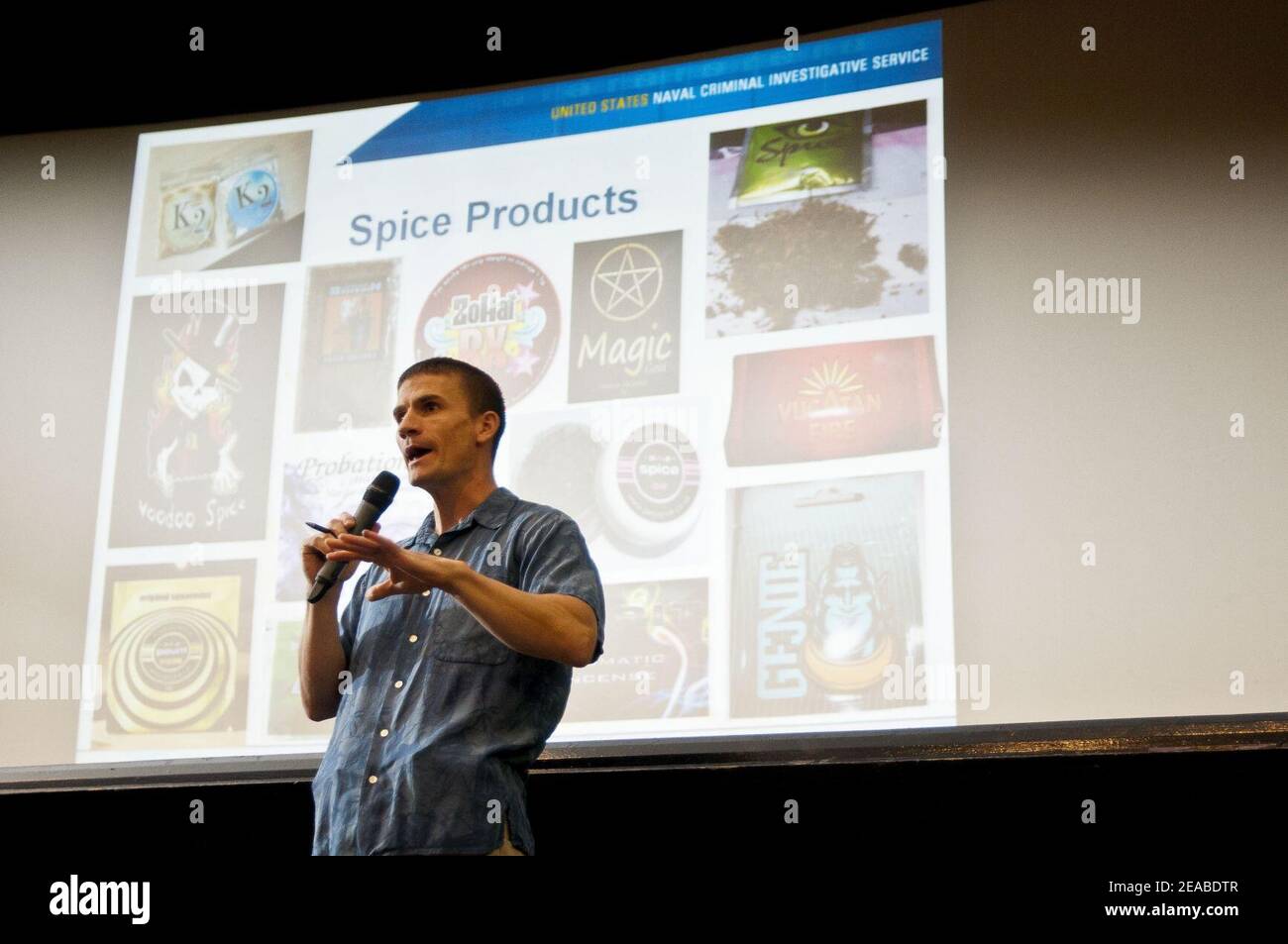 NCIS educates sailors about risk of synthetic drugs 120501 Stock Photo