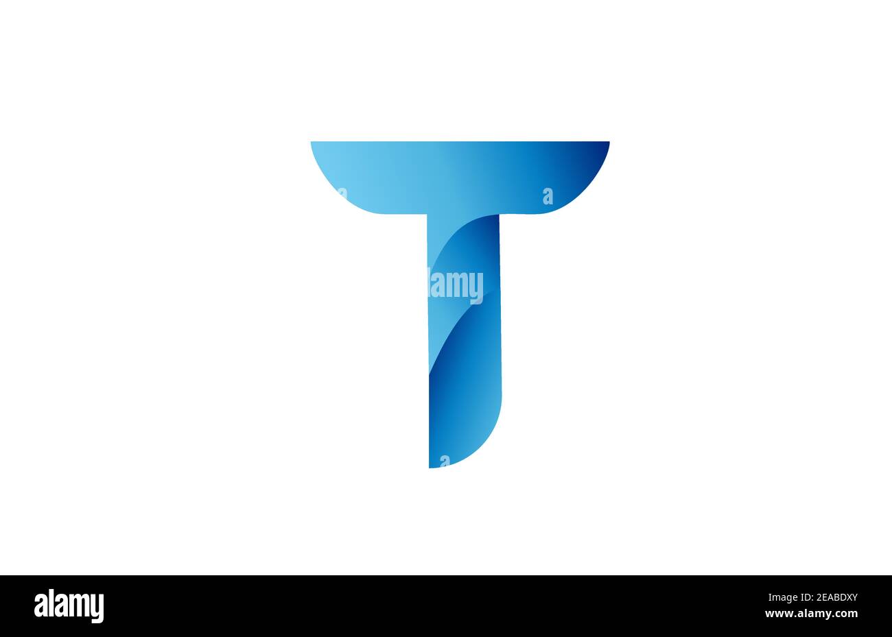 T creative blue gradient alphabet letter logo for branding and business ...
