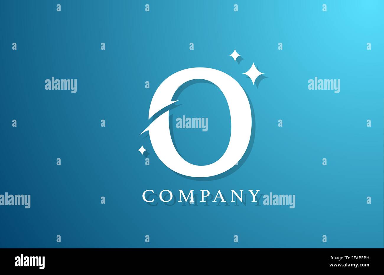 O blue white gradient alphabet letter logo for business. Branding ...