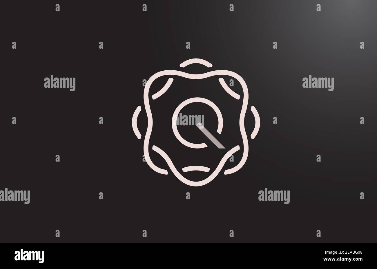 Q alphabet letter logo for company and business in black and white ...