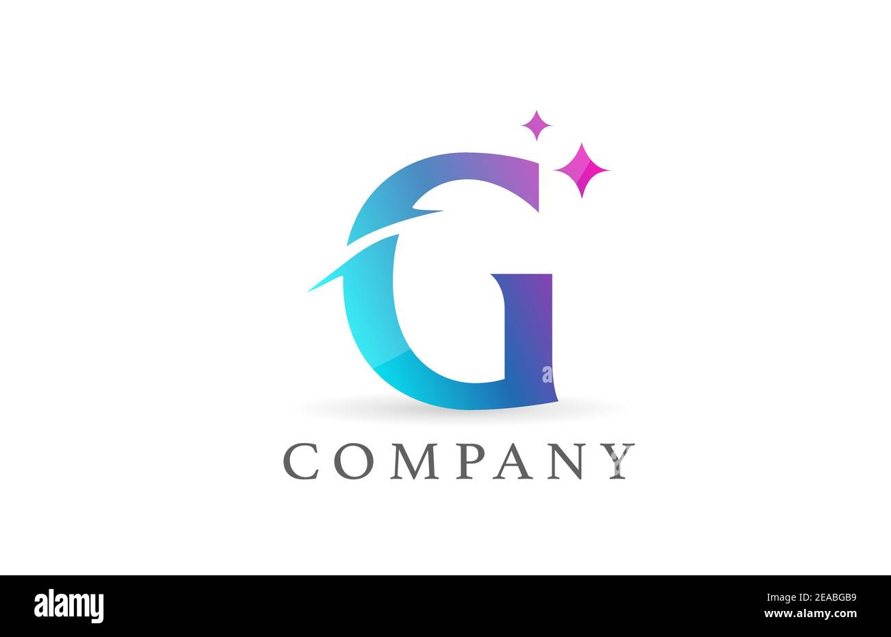 G blue pink gradient alphabet letter logo for business and company ...