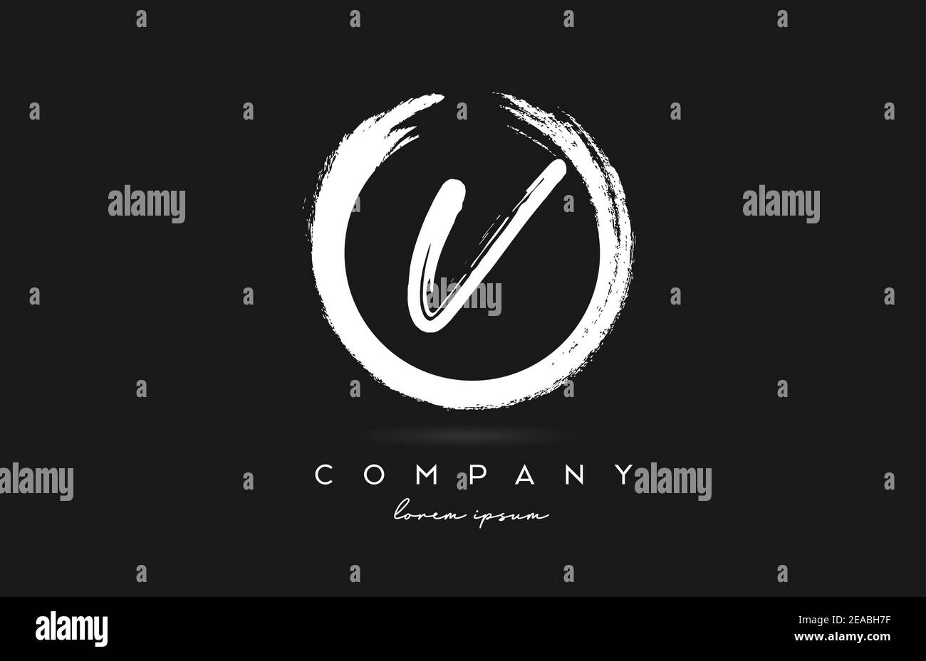 balck and white V alphabet letter logo icon. Vintage grunge design for ...