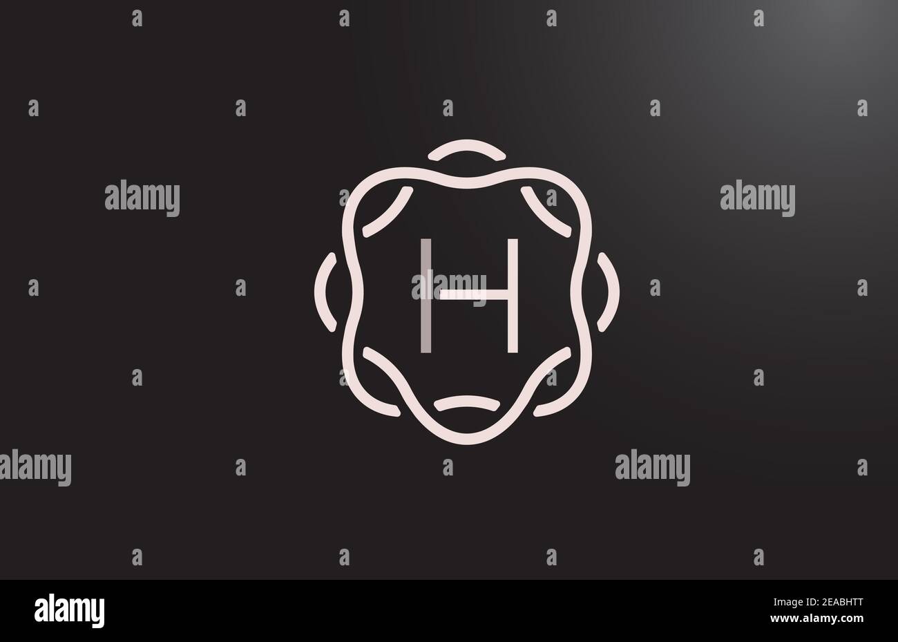 H alphabet letter logo for company and business in black and white ...