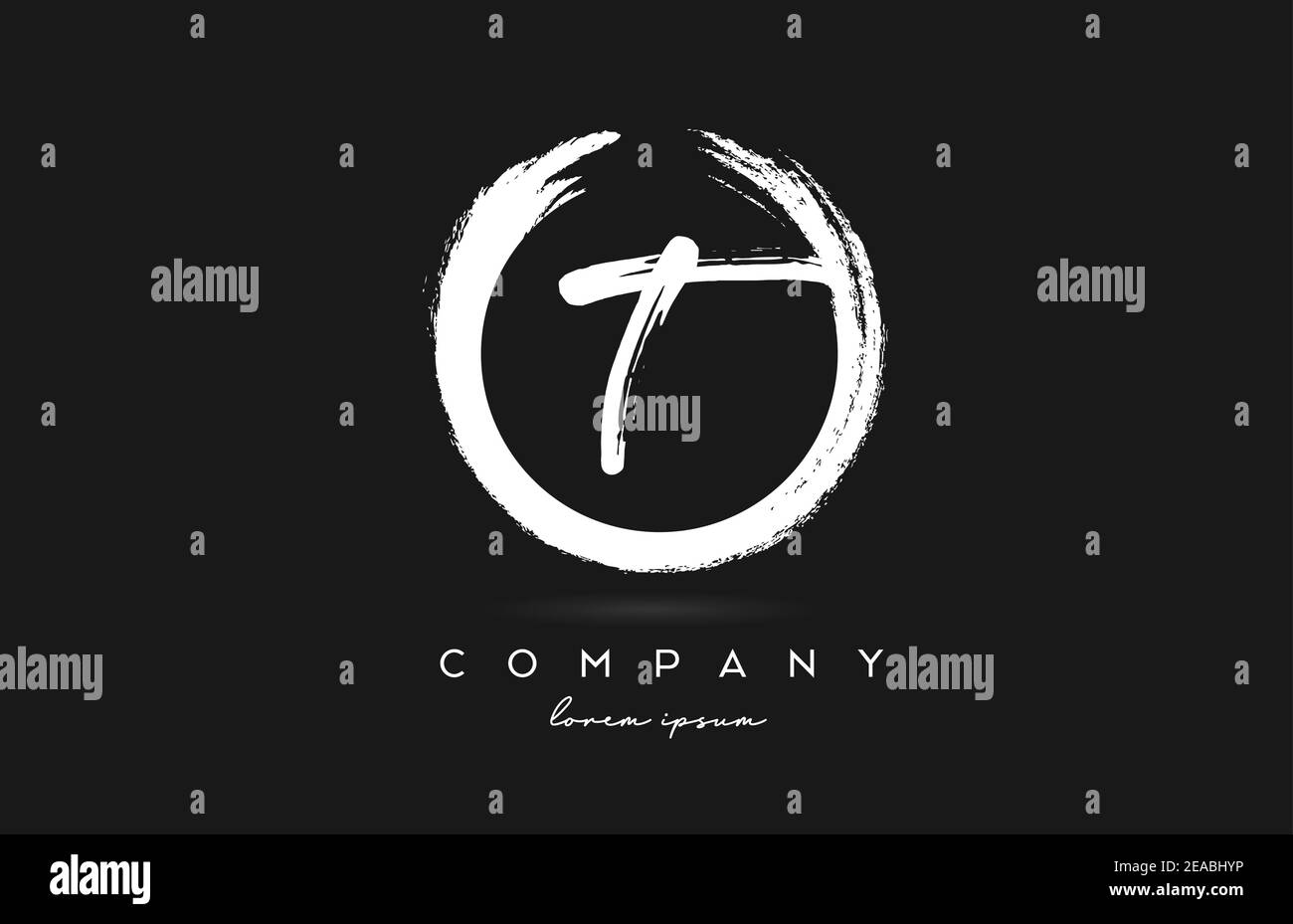 black and white T alphabet letter logo icon. Vintage grunge design for ...