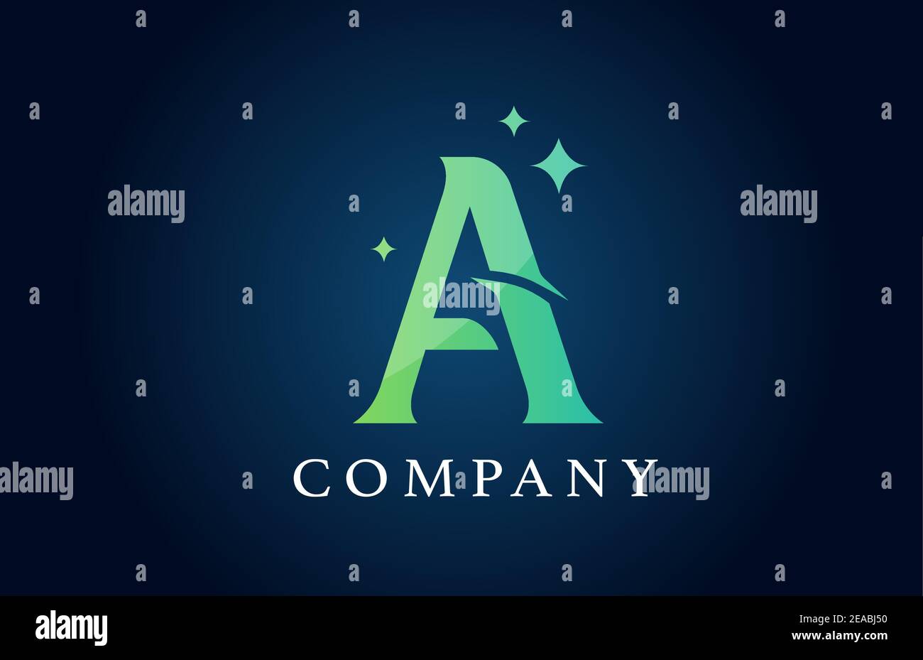 A blue green gradient alphabet letter logo for business. Creative ...