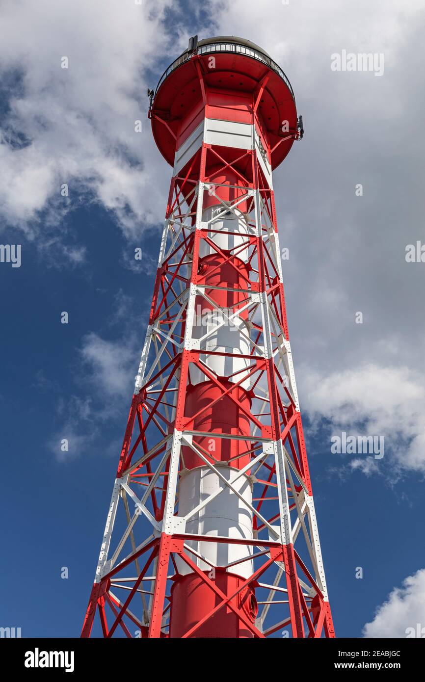 Historic lighthouse in Grünendeich, Altes Land, Lower Saxony, Stock Photo