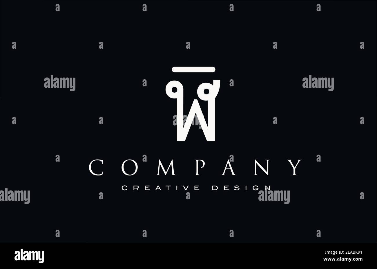 W alphabet letter logo icon. Black and white Design for lettering and ...
