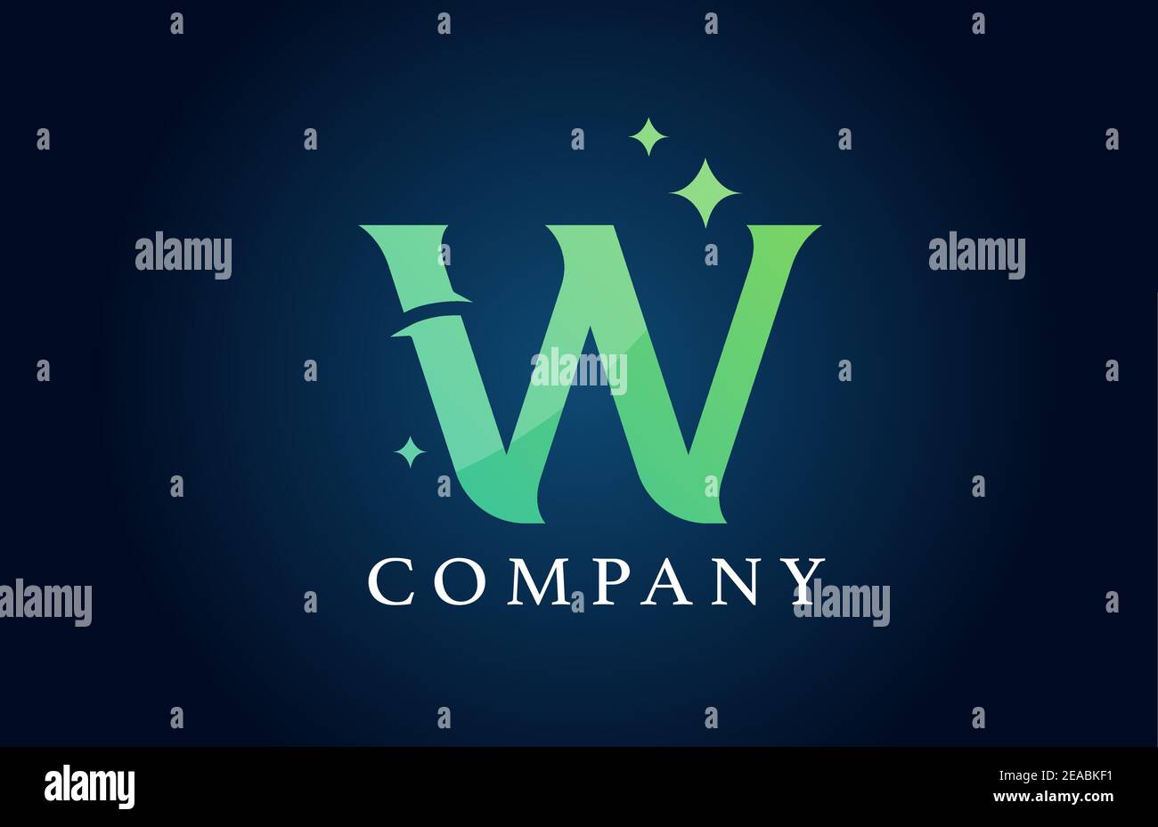 W blue green gradient alphabet letter logo for business. Creative ...