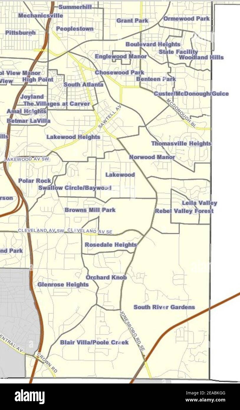 Neighborhoods of Southeast Atlanta Stock Photo Alamy