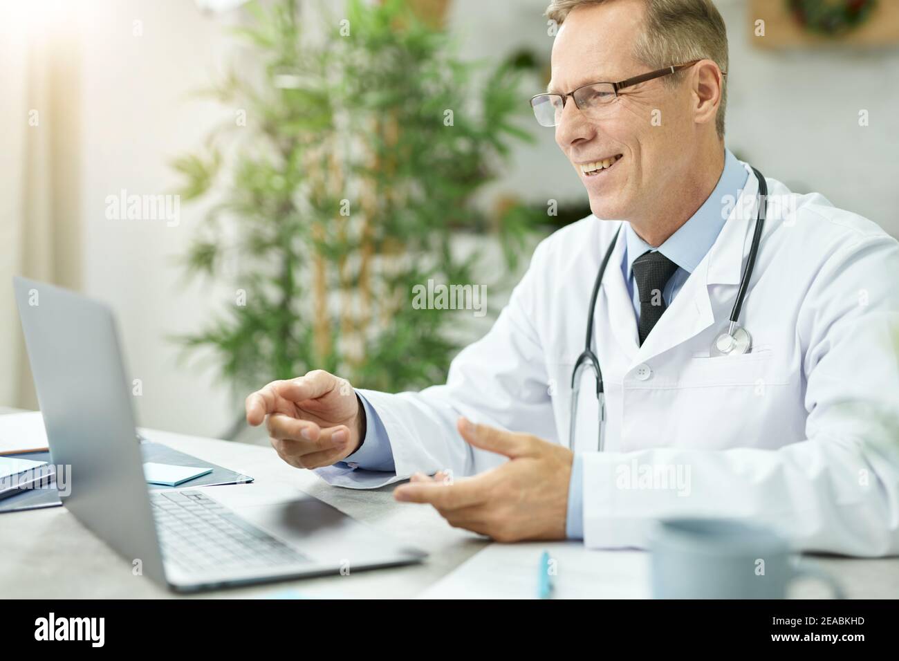 Modern technology doctor using virtual hi-res stock photography and ...