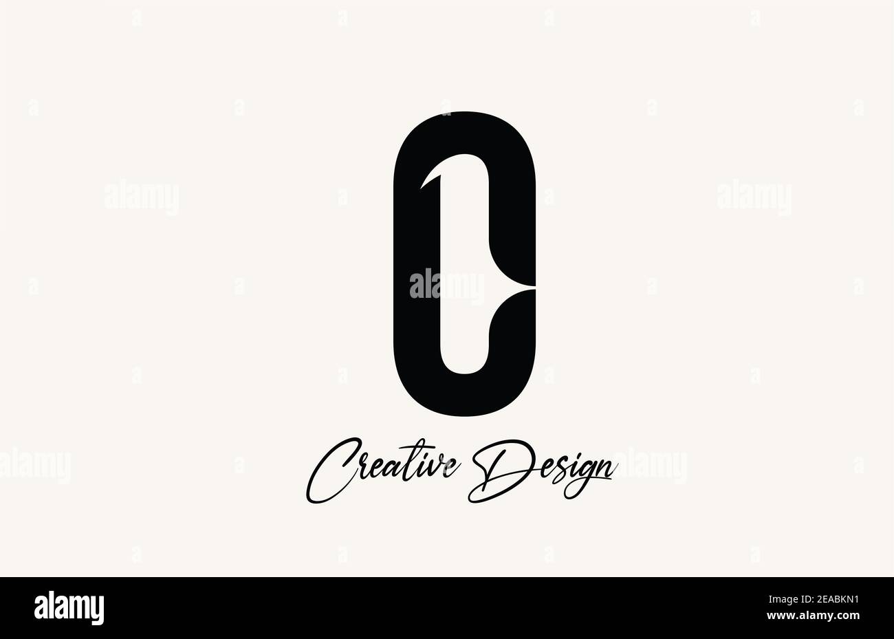 O simple black and white alphabet letter logo icon design. Lettering ...