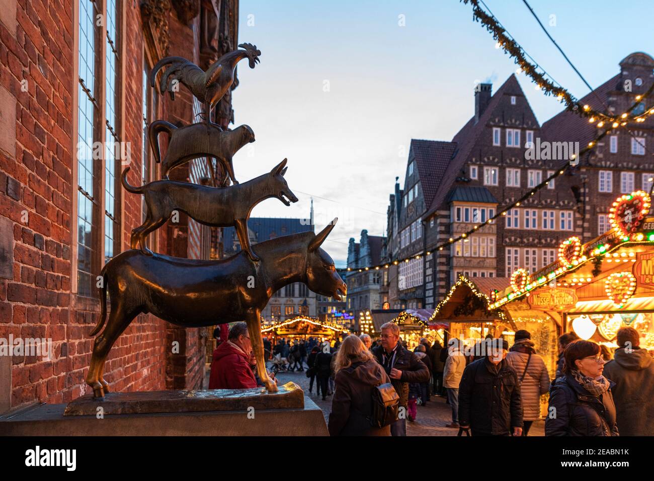 Bremen Town Musicians, Christmas market on the market square, Bremen