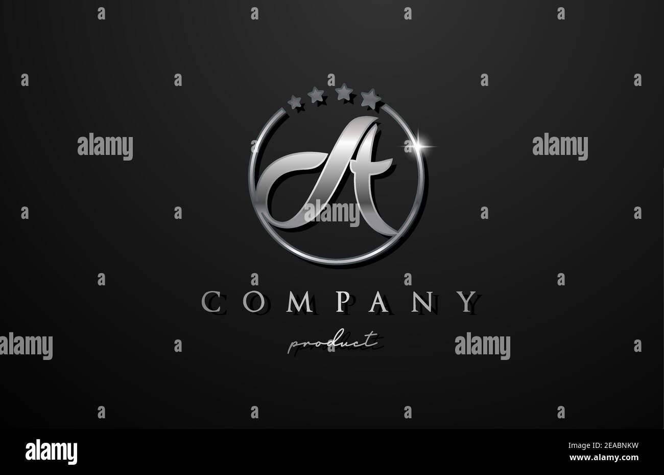 A silver metal alphabet letter logo for company and corporate. Metallic ...