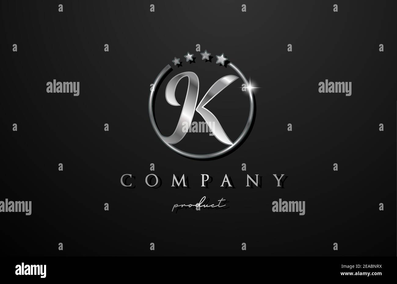 K silver metal alphabet letter logo for company and corporate. Metallic ...