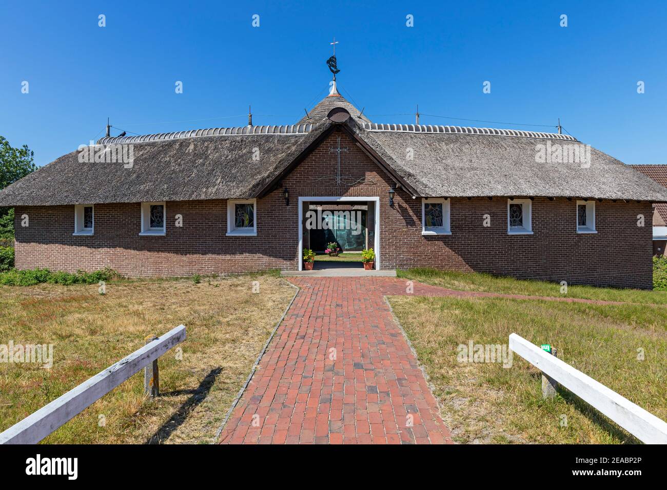 Catholic Church “St. Nikolaus ', Westdorf, East Frisian island Baltrum, Lower Saxony, Stock Photo