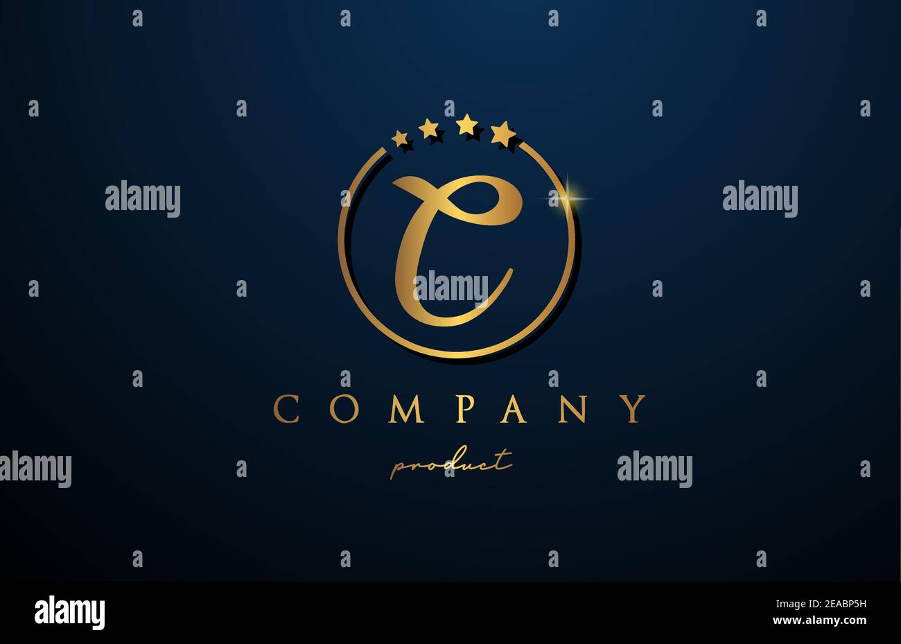 C luxury alphabet letter logo for company and corporate in gold colour ...