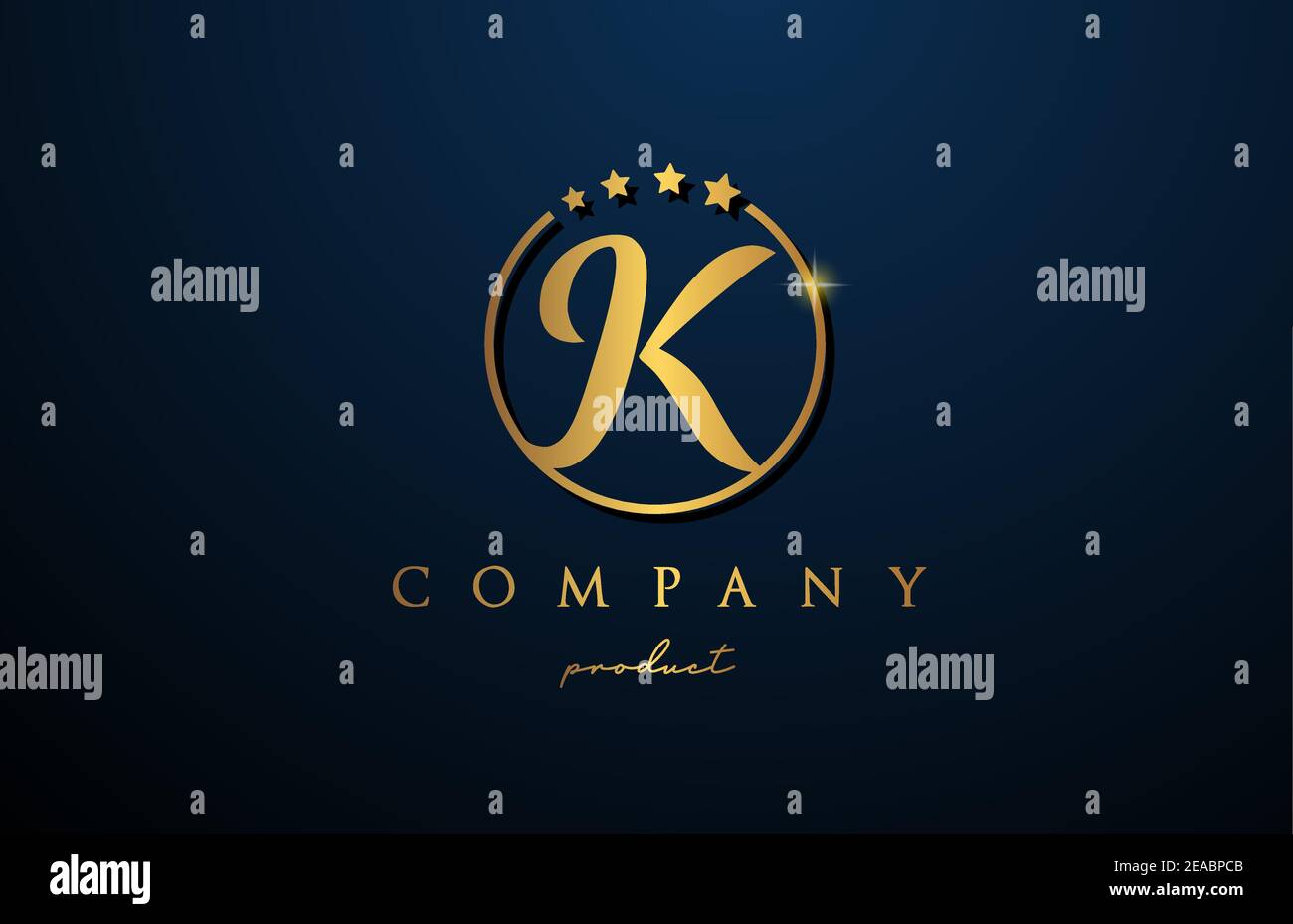 K luxury alphabet letter logo for company and corporate in gold colour ...
