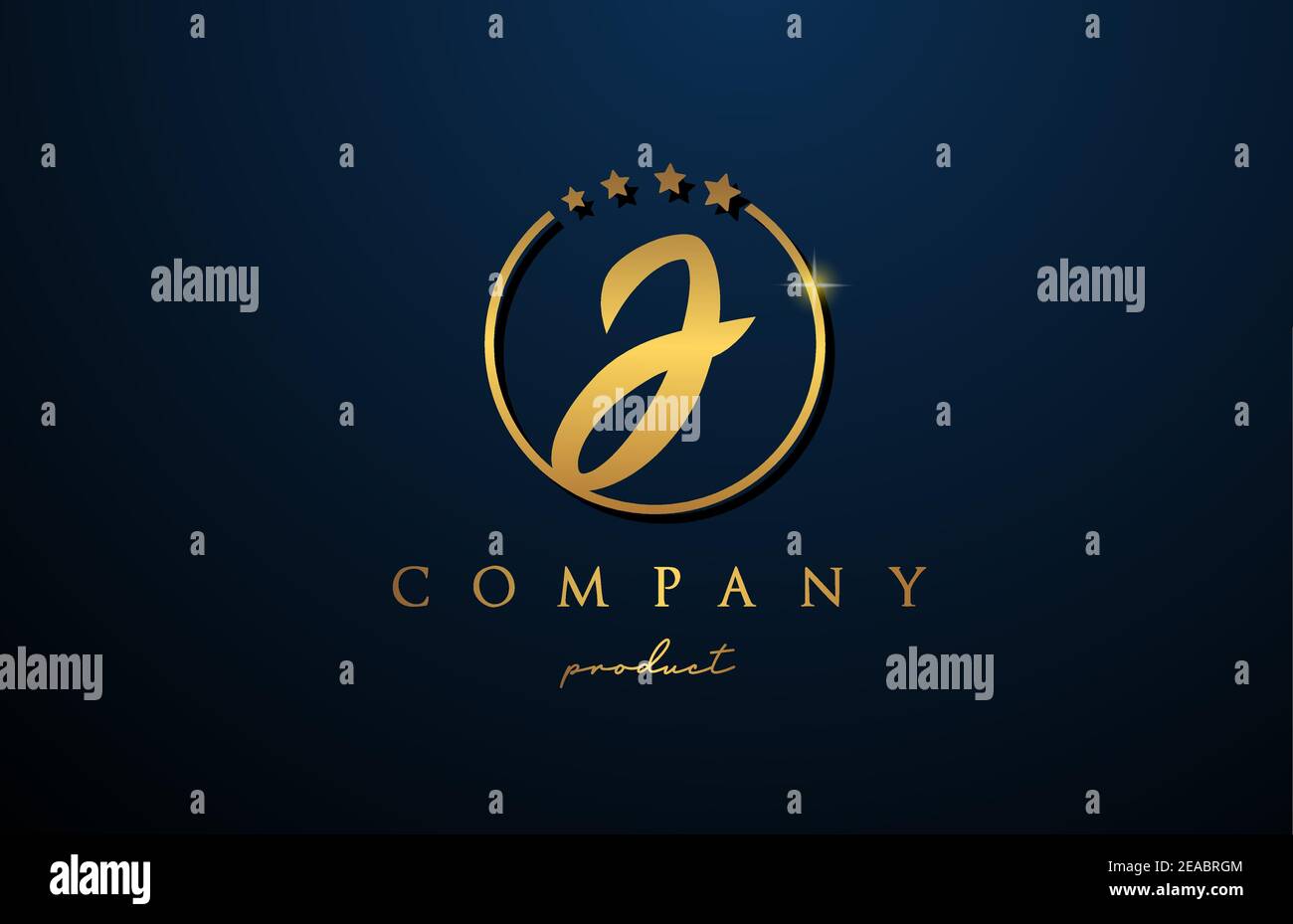 J luxury alphabet letter logo for company and corporate in gold colour ...