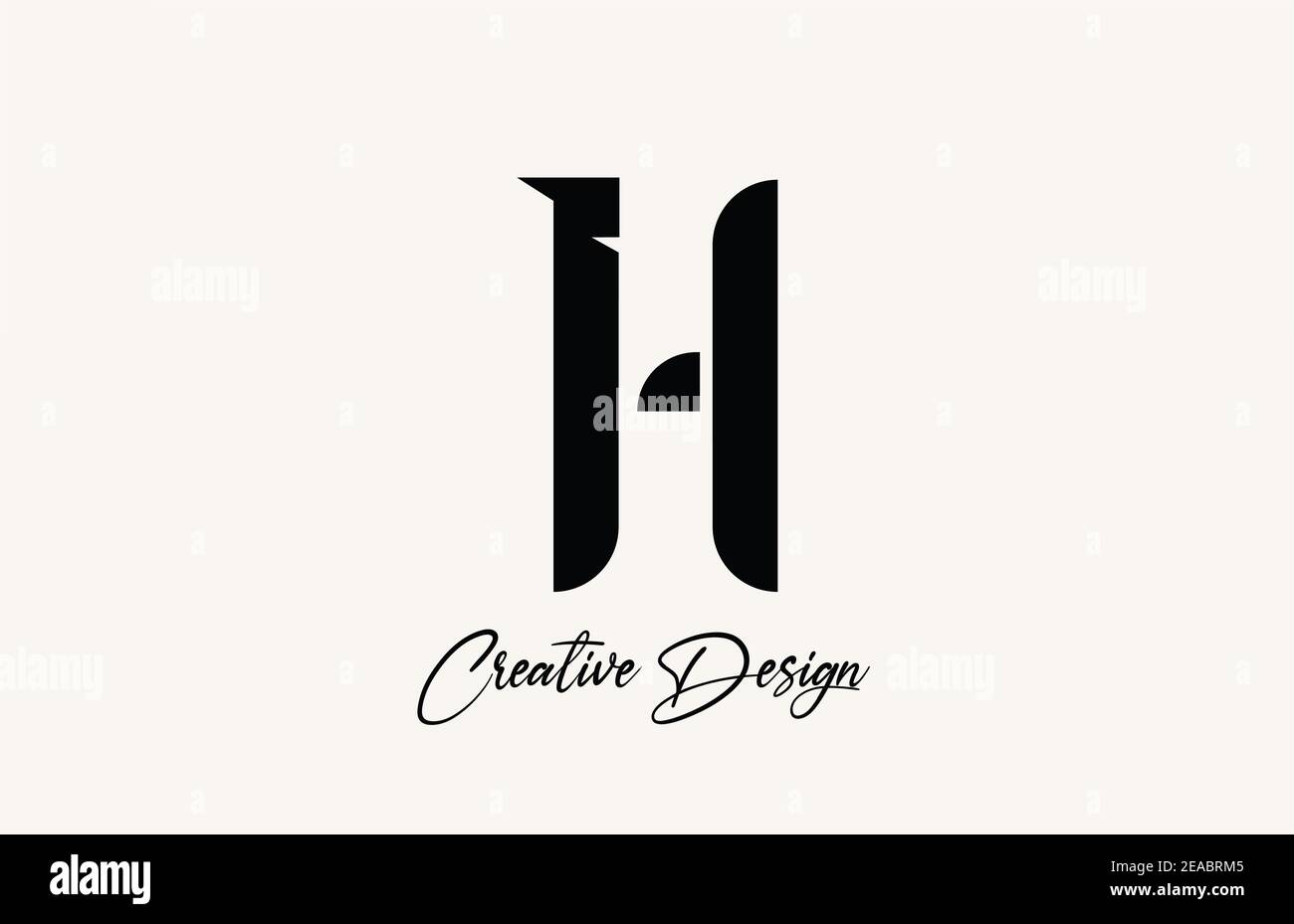 H simple black and white alphabet letter logo icon design. Lettering ...