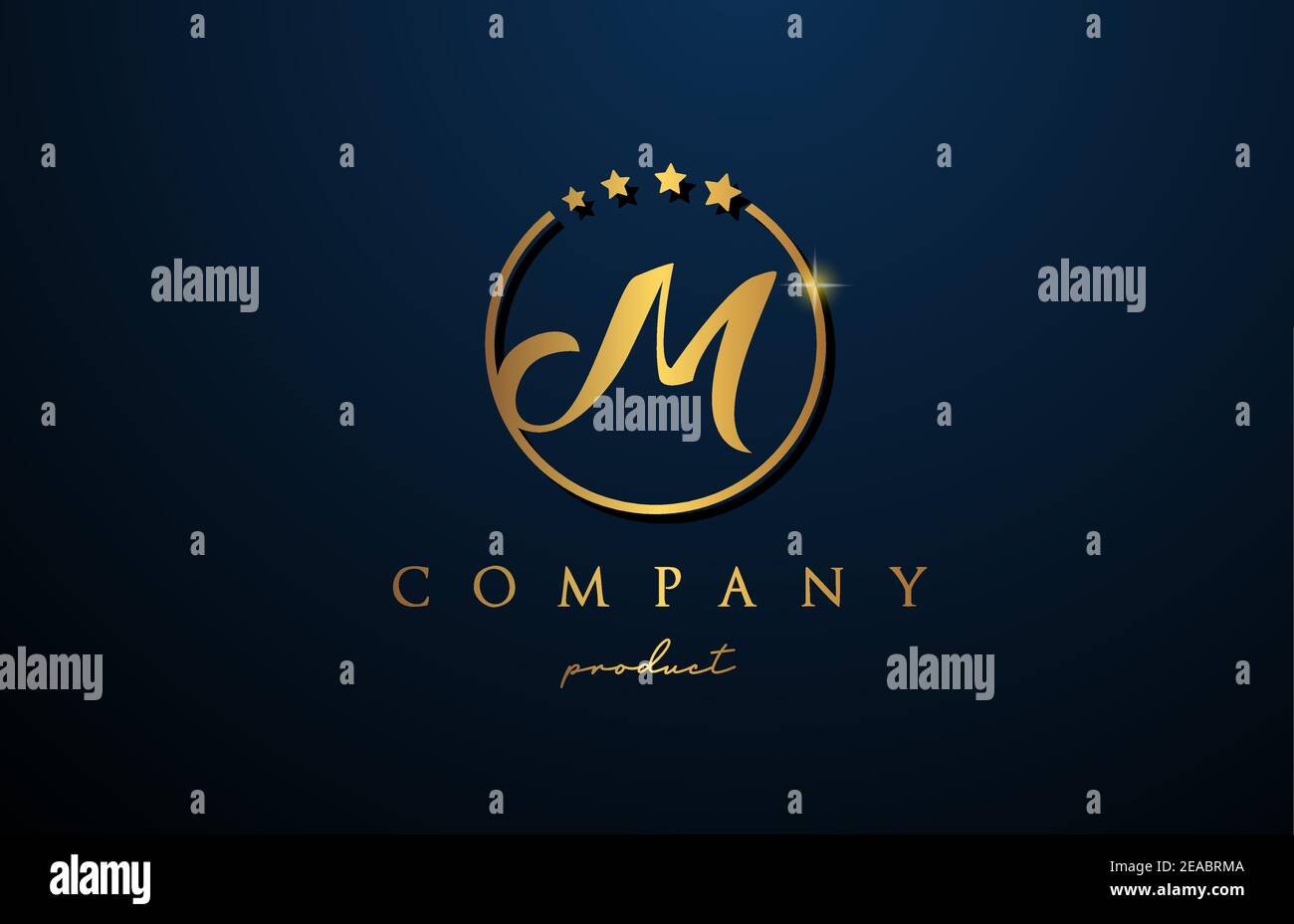 M luxury alphabet letter logo for company and corporate in gold colour ...