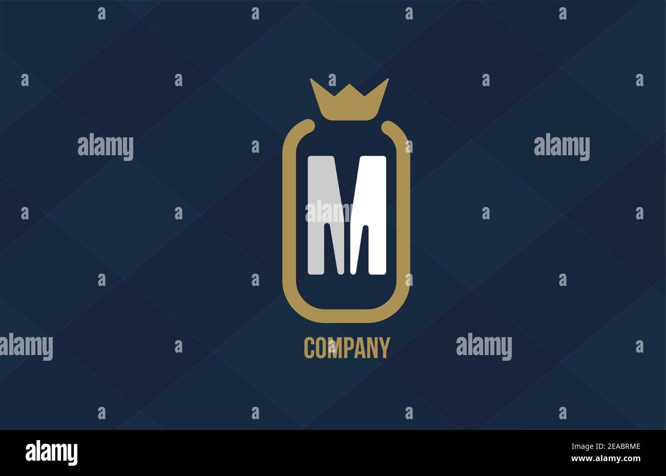 M king crown alphabet letter logo for company and corporate. Blue white ...